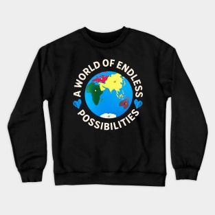 A World Of Endless Possibilities Montessori Quote Crewneck Sweatshirt